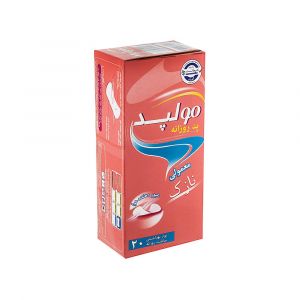 پد بهداشتی روزانه نازک معمولی مولپد 20 عددی